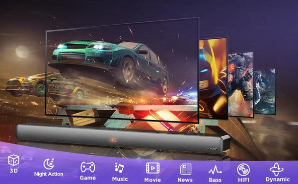 Planet Gates BOMAKER 100W TV Sound Bar Wired&Wireless Bluetooth Home 9 EQs/Deep Bass/CEC Remote/3D Surround SoundBar PC Theater TV Speaker
