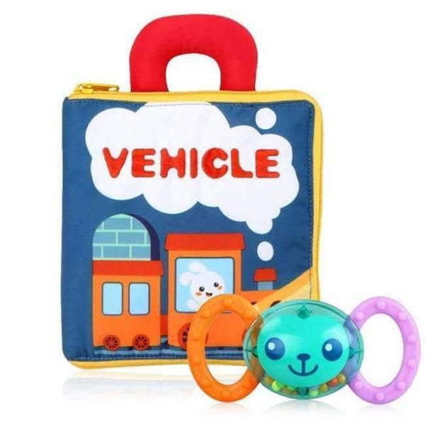 Planet Gates book 2 with rattle Baby Early Learning Toys For Children Alphabet&Letters Montessori Soft Cards Books For Toddlers Activity Baby Toys 0-24 Months