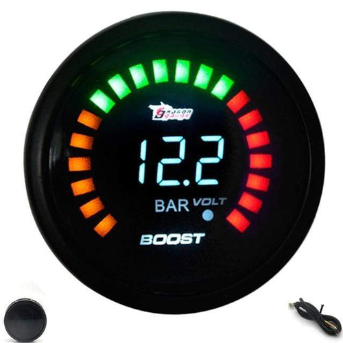 Planet Gates Boost BAR DRAGON GAUGE 2" 52mm Boost/Water Temp/Oil Temp/Oil Pressure/Tachometer/Volt/Air Fuel Ratio/EGT/Vacuum Meter Digital+Gauge Pods