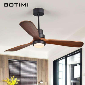Planet Gates Botimi New LED Ceiling Fan For Living Room 220V Wooden Ceiling Fans With Lights 52 Inch Blades Cooling Fan Remote Fan Lamp