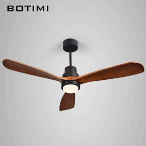Planet Gates Botimi New LED Ceiling Fan For Living Room 220V Wooden Ceiling Fans With Lights 52 Inch Blades Cooling Fan Remote Fan Lamp