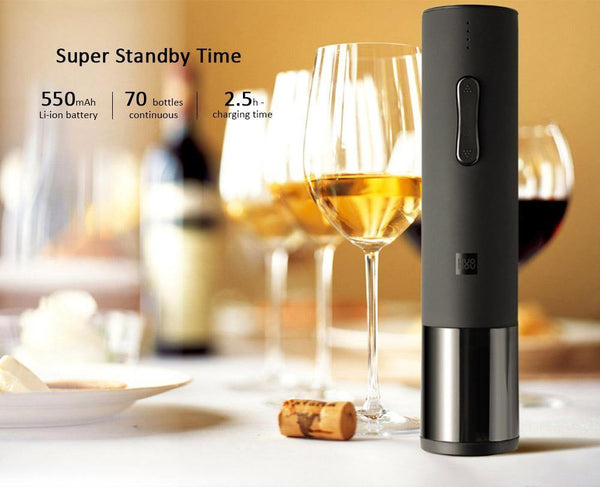 Bottle Opener Huohou Automatic Wine Bottle Kit Electric Corkscrew With Foil Cutter Bar Tools Bottle Opened Dropshipping