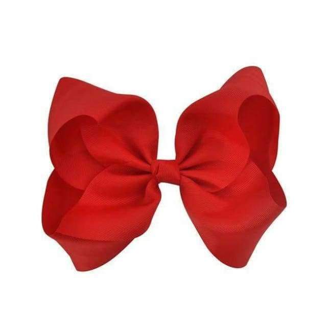 Planet Gates Boutique 8 Inches Large Solid Grosgrain Ribbon Hair Bow With Alligator Clips Barrette Red Bows For Women Girls Hair Accessories