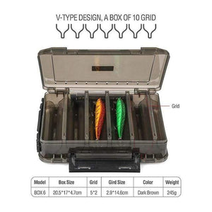 Planet Gates BOX 6 Fishing Box for Baits Double Sided Plastic Lure Boxes Fly Fishing Tackle Storage Box Supplies Accessories High Strength