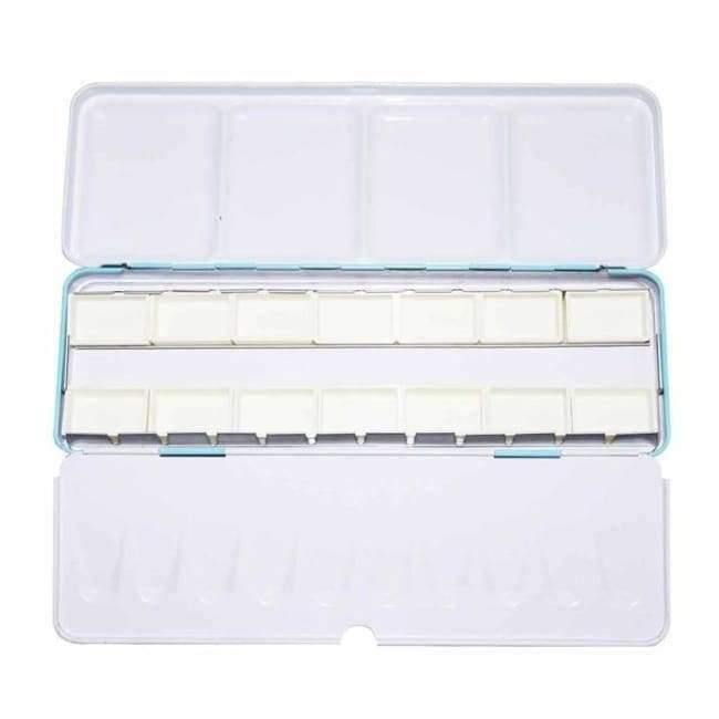 Planet Gates Watercolor Paints Palette Pigment Palett Blue Tins Box with 14 Pcs Full Pans and 24 Half Pans For Art Painting Palette Supplies