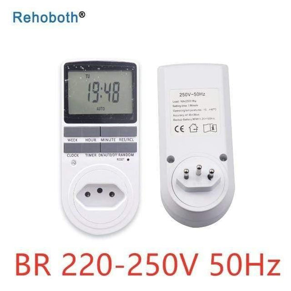 Electronic Digital Timer Switch EU Plug Kitchen Timer Outlet 230V 50HZ 7 Day 12/24 Hour Programmable Timing Socket