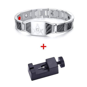 Planet Gates Bracelet add Tool 1 Bio Energy Hologram Bracelets for Men Magnets Magnetic Healthy Bangles Male Hand Cuff Luxury Masonic Jewelry 21.5 cm
