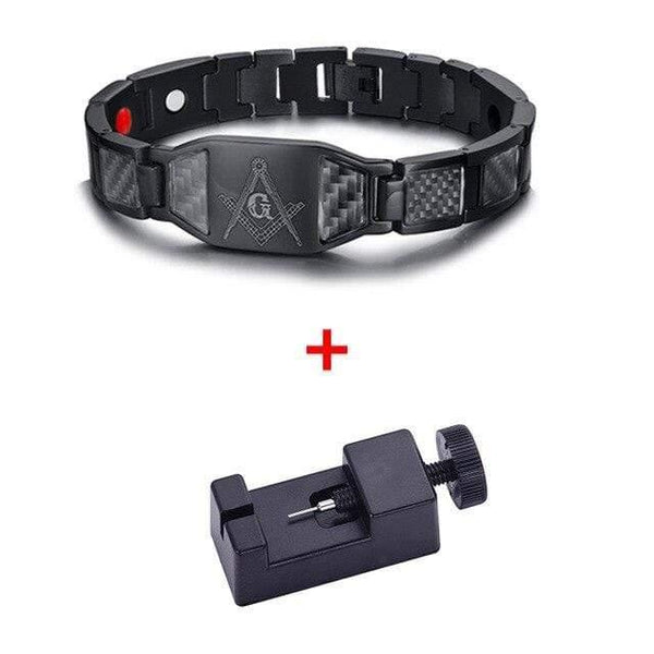 Planet Gates Bracelet add Tool 2 Bio Energy Hologram Bracelets for Men Magnets Magnetic Healthy Bangles Male Hand Cuff Luxury Masonic Jewelry 21.5 cm