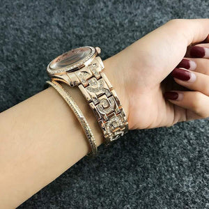 Planet Gates Bracelet Watch Women Watches Rhinestone Women's Watches Rose Gold Ladies Watch Clock zegarek damski reloj mujer