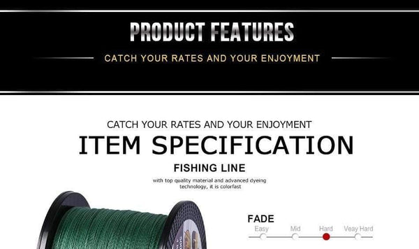 Planet Gates Braided Fishing Line Multifilament 500M 4 Strands Cord Carp Fishing Lines For Freshwater and Saltwater 8-80 LB