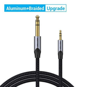 Planet Gates Braided-Upgrade / 5m Vention 3.5mm to 6.35mm Adapter Aux Cable for Mixer Amplifier Gold Plated 3.5 Jack to 6.5 Jack 0.5m 3m 5m Aux Cabo Male to Male