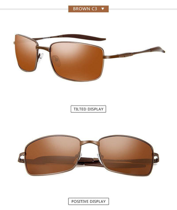 Planet Gates Brand Designer Driving Polarized Sunglasses Men Rectangle Metal Sun Glasses Eyewear Accessories