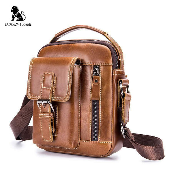 Planet Gates Brand Genuine Leather Shoulder Bag Men Messenger Bags Small Casual Flap Zipper Design Male CrossBody Bag