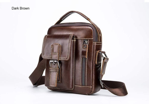 Planet Gates Brand Genuine Leather Shoulder Bag Men Messenger Bags Small Casual Flap Zipper Design Male CrossBody Bag