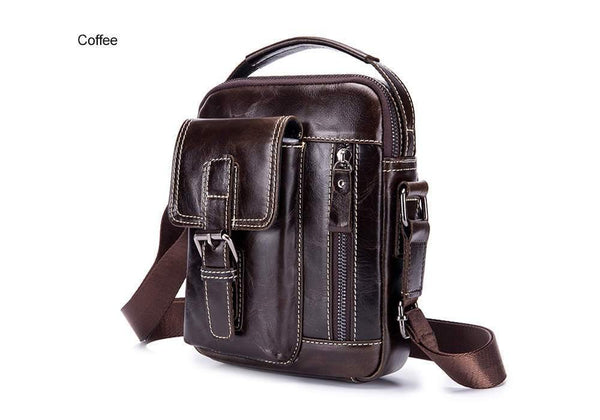 Planet Gates Brand Genuine Leather Shoulder Bag Men Messenger Bags Small Casual Flap Zipper Design Male CrossBody Bag
