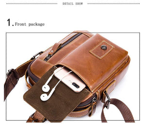 Planet Gates Brand Genuine Leather Shoulder Bag Men Messenger Bags Small Casual Flap Zipper Design Male CrossBody Bag