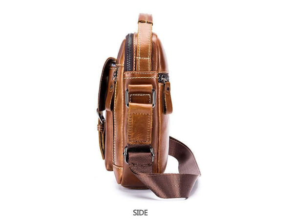 Planet Gates Brand Genuine Leather Shoulder Bag Men Messenger Bags Small Casual Flap Zipper Design Male CrossBody Bag