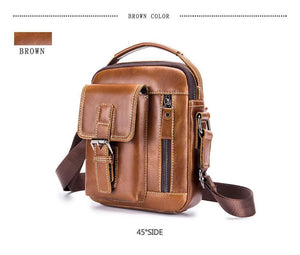 Planet Gates Brand Genuine Leather Shoulder Bag Men Messenger Bags Small Casual Flap Zipper Design Male CrossBody Bag