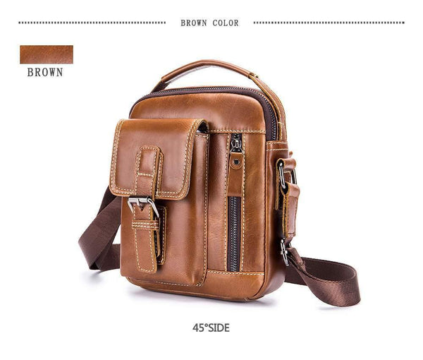 Planet Gates Brand Genuine Leather Shoulder Bag Men Messenger Bags Small Casual Flap Zipper Design Male CrossBody Bag