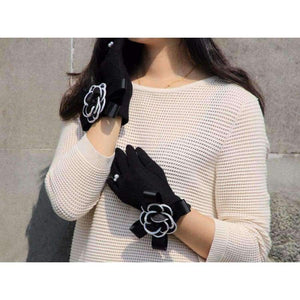 Planet Gates Brand Gloves Winter Women Gloves  Cashmere Mittens Female Big Flower Warm Wool Gloves Women Driving Gloves