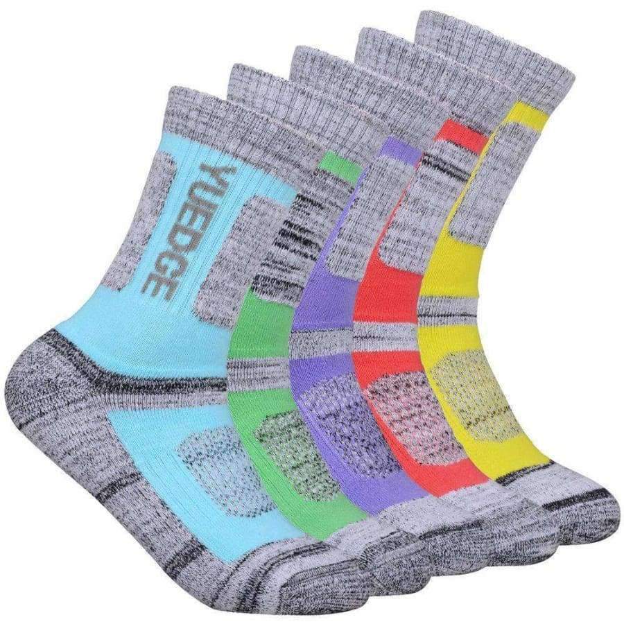 Planet Gates Brand High Quality 5Pairs Women Wicking Cushion Outdoor Sport Socks for Hiking Walking Running Climbing Skiing