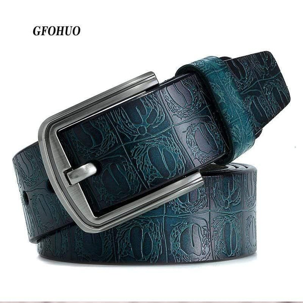 Brand Luxury Design Pin Buckle Genuine Leather Cowhide Belt Jeans Belts For Men Business Cowboy Belts Hot Sale