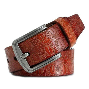 Brand Luxury Design Pin Buckle Genuine Leather Cowhide Belt Jeans Belts For Men Business Cowboy Belts Hot Sale