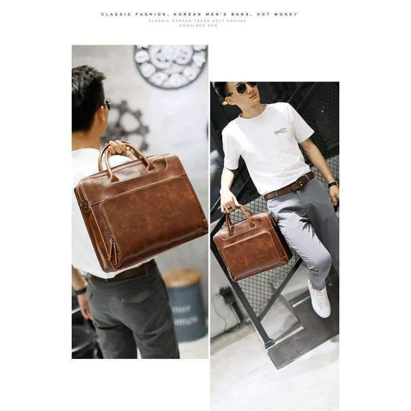 Planet Gates Brand Men's Briefcase Handbag Crazy Horse Pu Leather Messenger Travel Bag Business Men Tote Bags Man Casual Crossbody Briefcases