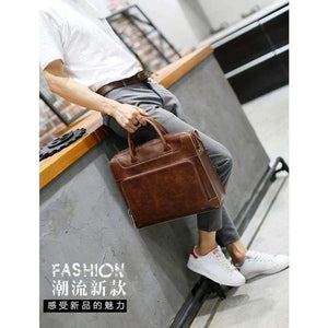 Planet Gates Brand Men's Briefcase Handbag Crazy Horse Pu Leather Messenger Travel Bag Business Men Tote Bags Man Casual Crossbody Briefcases