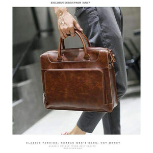 Planet Gates Brand Men's Briefcase Handbag Crazy Horse Pu Leather Messenger Travel Bag Business Men Tote Bags Man Casual Crossbody Briefcases