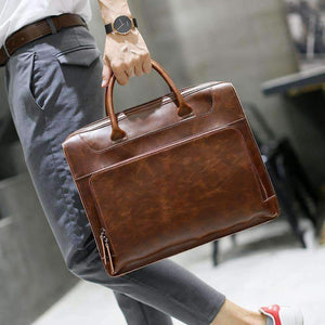 Planet Gates Brand Men's Briefcase Handbag Crazy Horse Pu Leather Messenger Travel Bag Business Men Tote Bags Man Casual Crossbody Briefcases