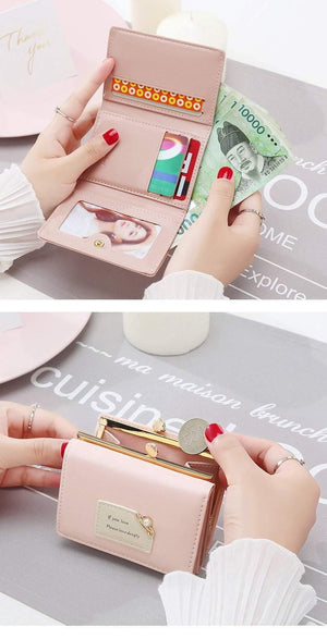 Planet Gates Brand New Arrival Women Wallets Female Short Design Fashion Three Fold Purse Simple Student Clutch