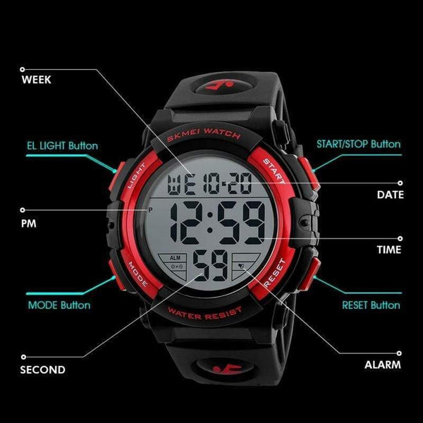 Planet Gates Brand Outdoor Sports Children Watch Kids Watches For Boys Girls LED Digital Wristwatches Waterproof Relogio Clock