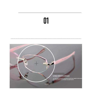 Planet Gates Brand Tint Lenses Sunglasses Titanium Eyewear Female Diamond Crystal Trimmed Glasses Frame Cat Eye Rimless Glasses Woman