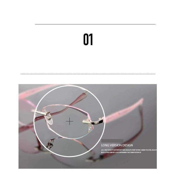 Planet Gates Brand Tint Lenses Sunglasses Titanium Eyewear Female Diamond Crystal Trimmed Glasses Frame Cat Eye Rimless Glasses Woman