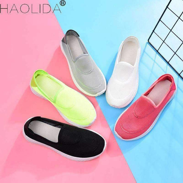 Planet Gates Brand Women Casual Shoes Slip-on Size 35-40 2018 Women's Shoes Summer Breathable Air Mesh Lazy Loafers Female Flats Girl's Shoes