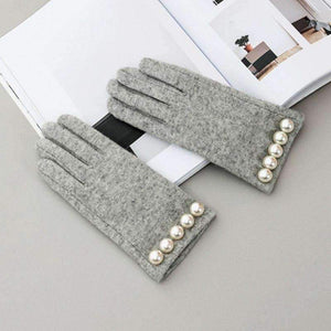 Planet Gates Brand Women Gloves Winter Luxury Pearl Warm Wool Gloves Ladies  Fashion Gloves  Cashmere Mittens Female