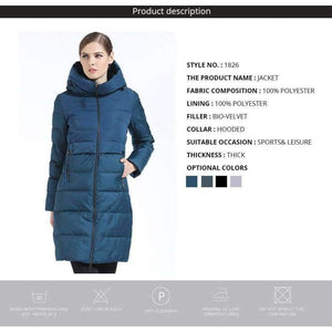 Planet Gates Brand Women Winter Jacket And Coat Slim Long Women Thick Down Parka Hooded Women's Coat Bio Down Jacket For Women
