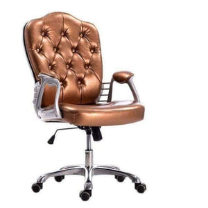 Planet Gates Brass European PU Leather Office Chair Executive Lift Swivel Leisure Chair