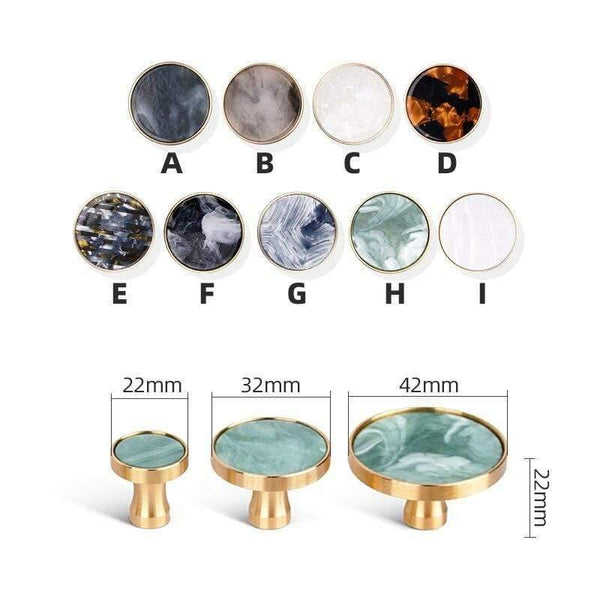 Brass Furniture Handles Elegant Door Knobs and Handles for Cabinet Kitchen Cupboard Drawer Pulls Wall Hanging Hooks Shell Resin
