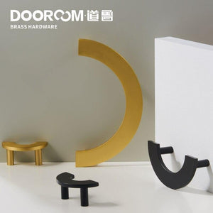 Planet Gates Brass Furniture Handles Modern Light Luxury Semi Circle Pulls Wardrobe Dresser Cupboard Cabinet Drawer Half Moon Knobs