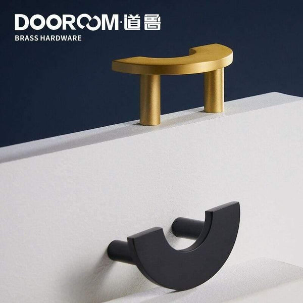 Planet Gates Brass Furniture Handles Modern Light Luxury Semi Circle Pulls Wardrobe Dresser Cupboard Cabinet Drawer Half Moon Knobs