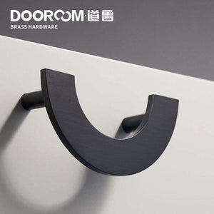 Planet Gates Brass Furniture Handles Modern Light Luxury Semi Circle Pulls Wardrobe Dresser Cupboard Cabinet Drawer Half Moon Knobs