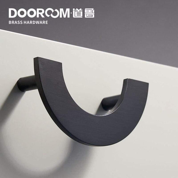 Planet Gates Brass Furniture Handles Modern Light Luxury Semi Circle Pulls Wardrobe Dresser Cupboard Cabinet Drawer Half Moon Knobs