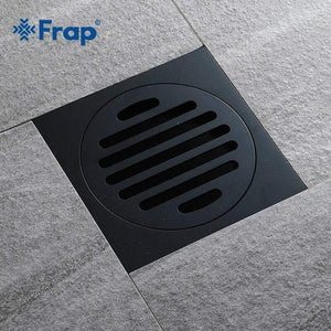 Planet Gates Brass Matte Black Square Style Floor Drainer Waste Shower Drain Kitchen Colander Floor Drains Bathroom Accessories Y38100 (black drain)
