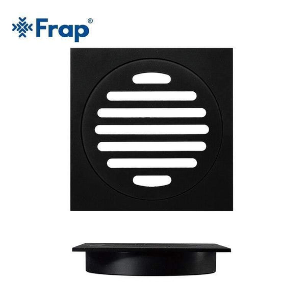 Planet Gates Brass Matte Black Square Style Floor Drainer Waste Shower Drain Kitchen Colander Floor Drains Bathroom Accessories Y38100 (black drain)