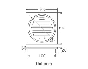 Planet Gates Brass Matte Black Square Style Floor Drainer Waste Shower Drain Kitchen Colander Floor Drains Bathroom Accessories Y38100 (black drain)