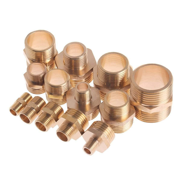 Brass Pipe Hex Nipple Fitting Coupler Connector Quick Adapter 1/8" 1/4" 3/8" 1/2" 3/4" 1" BSP Male Thread Water Oil Gas Fuel