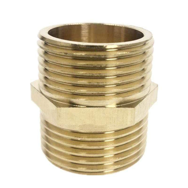 Brass Pipe Hex Nipple Fitting Quick Adapter 1/8" 1/4" 3/8" 1/2" 3/4" 1" BSP Male Thread Water, oil and gas Connector