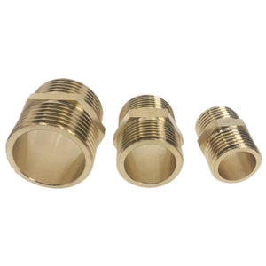 Brass Pipe Hex Nipple Fitting Quick Adapter 1/8" 1/4" 3/8" 1/2" 3/4" 1" BSP Male Thread Water, oil and gas Connector